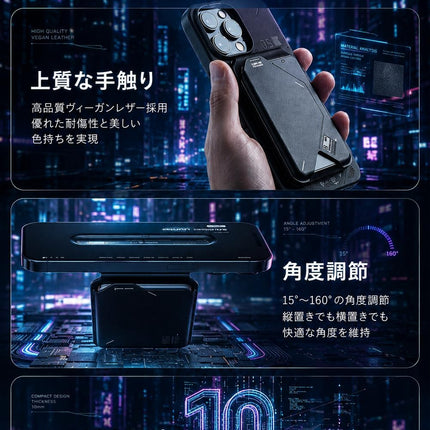 Aulumu G02 MagSafeカードケース スタンド  iPhone 17/16/15/14/13/12シリーズ対応