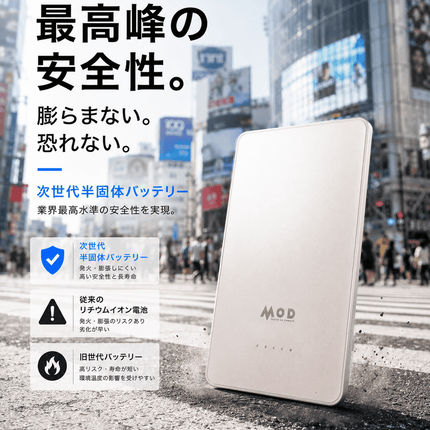 準固体モバイルバッテリー 5000mAh Ultra Slim【最薄級5.5mm/軽量98g】
